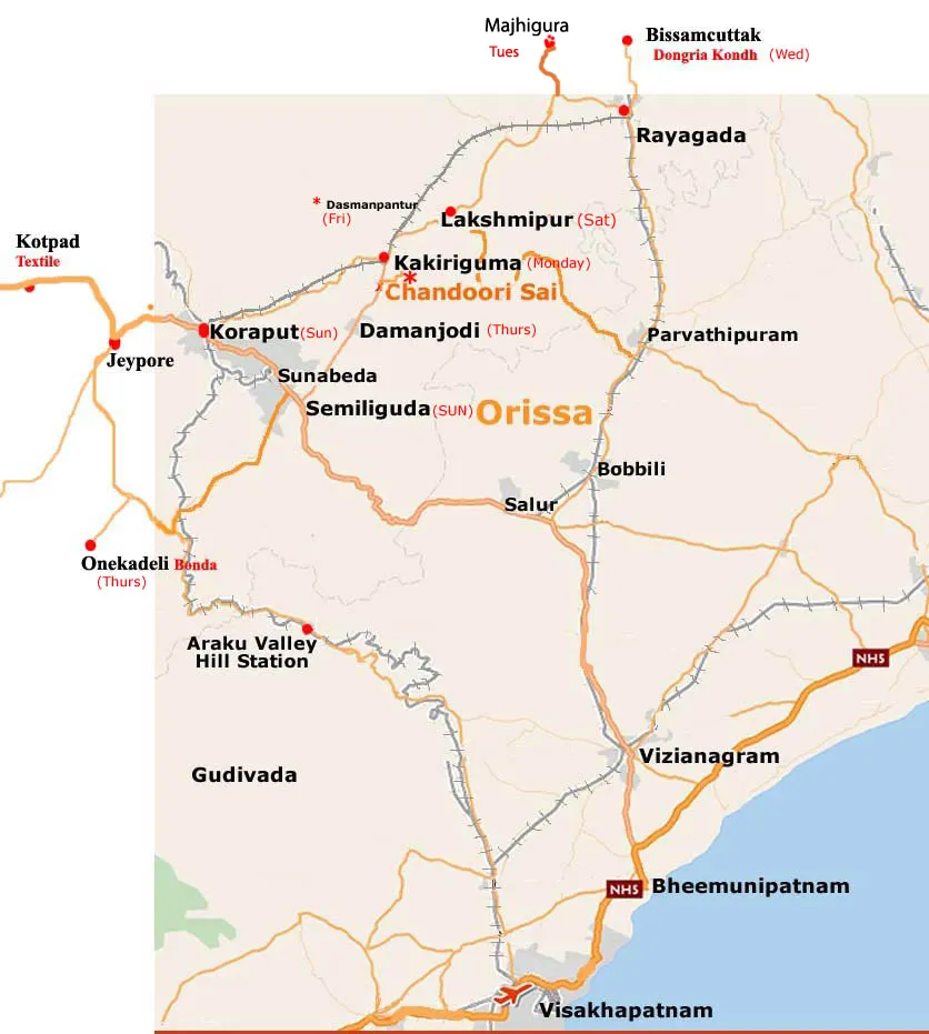 Map of Koraput District